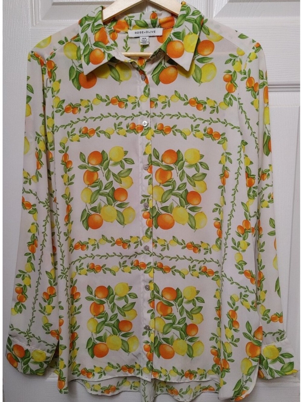 Rose + Olive Blouse Sz M